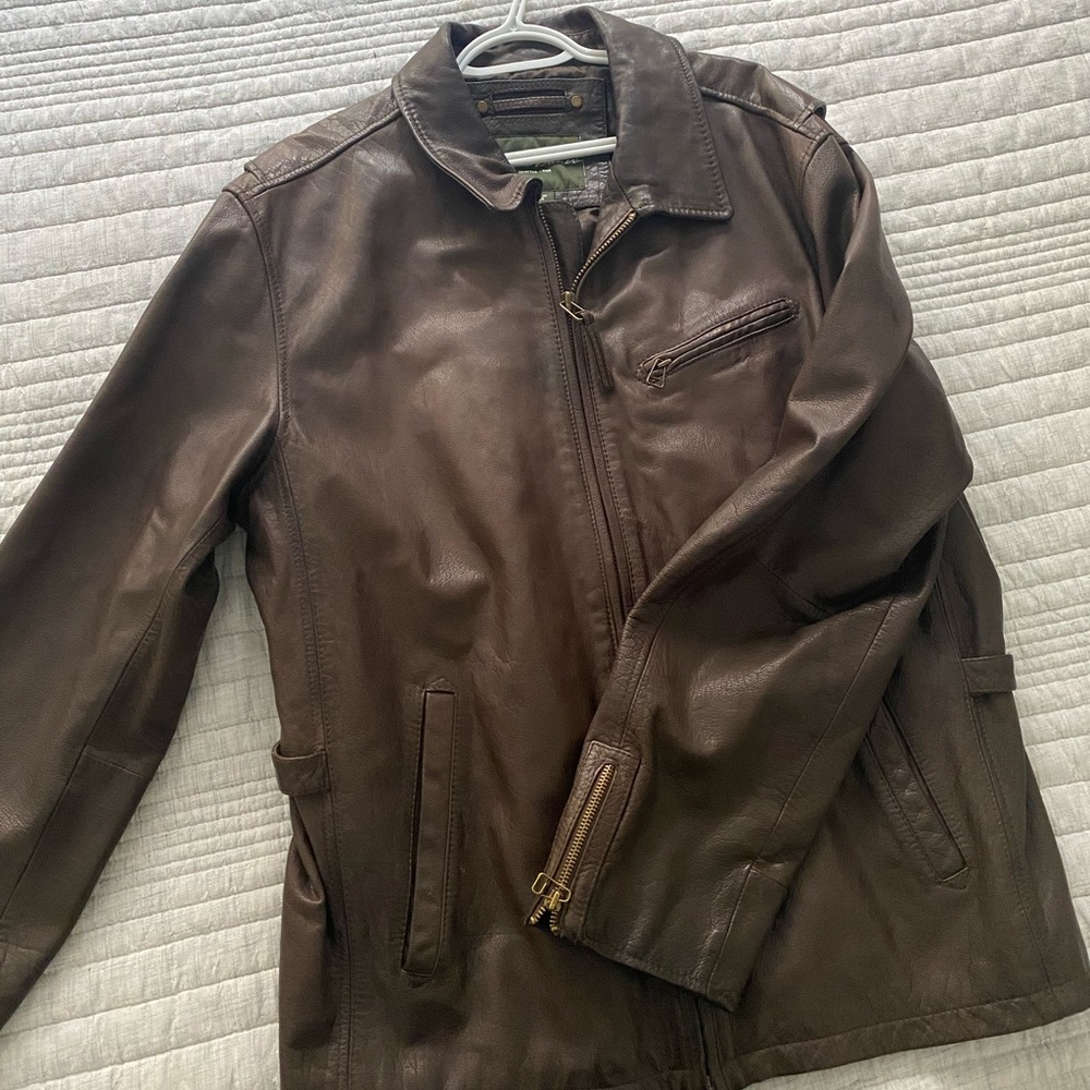 Vintage brown leather Eddie Bauer jacket
